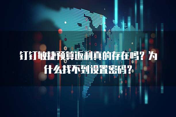 钉钉敏捷预算返利真的存在吗?为什么找不到设置密码?