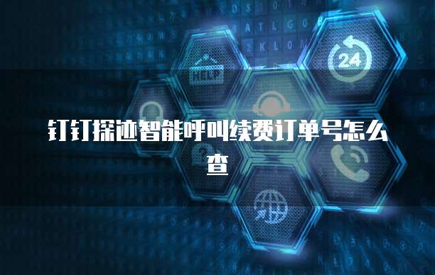 钉钉探迹智能呼叫续费订单号怎么查