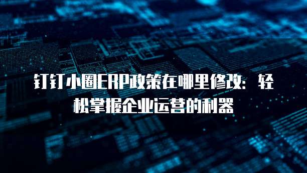 钉钉小圈ERP政策在哪里修改:轻松掌握企业运营的利器