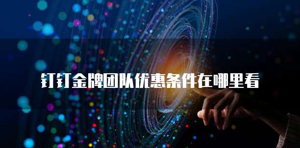 钉钉金牌团队优惠条件在哪里看