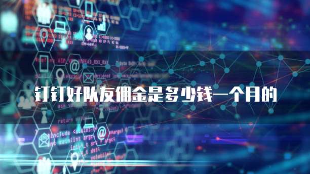 钉钉好队友佣金是多少钱一个月的