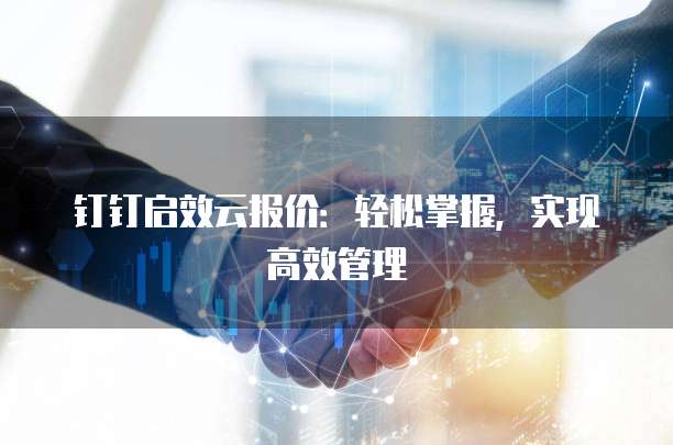 钉钉启效云报价:轻松掌握,实现高效管理