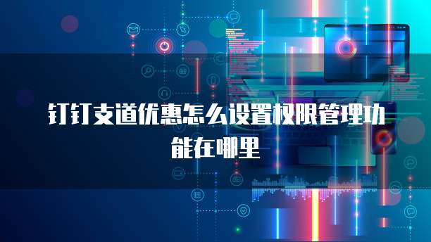 钉钉支道优惠怎么设置权限管理功能在哪里