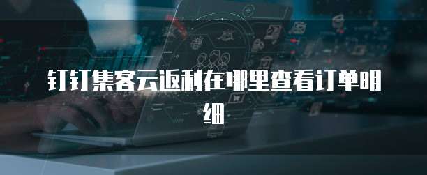钉钉集客云返利在哪里查看订单明细