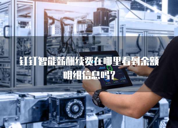 钉钉智能薪酬续费在哪里看到余额明细信息吗?