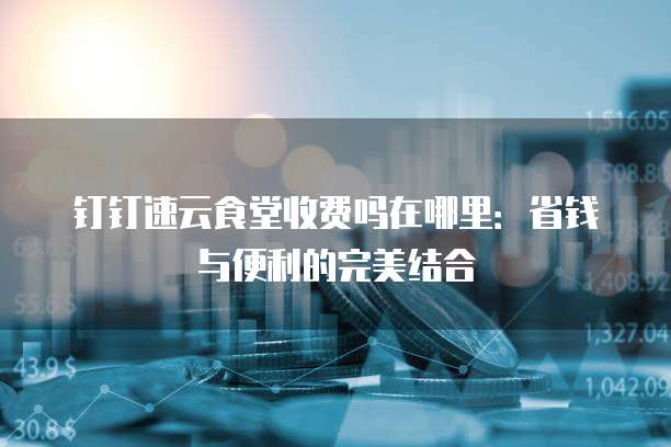 钉钉速云食堂收费吗在哪里:省钱与便利的完美结合