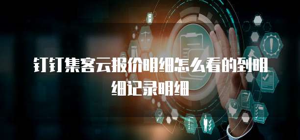 钉钉集客云报价明细怎么看的到明细记录明细