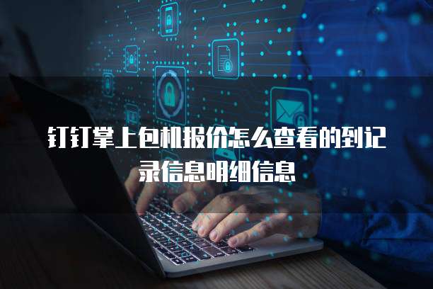 钉钉掌上包机报价怎么查看的到记录信息明细信息