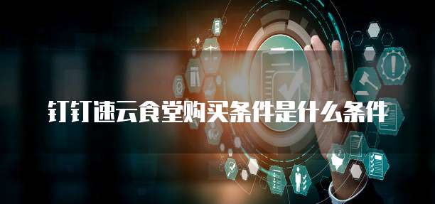 钉钉速云食堂购买条件是什么条件