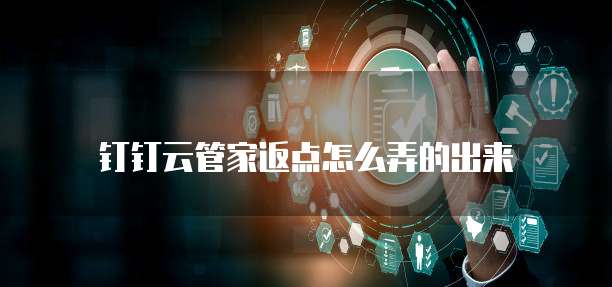 钉钉云管家返点怎么弄的出来