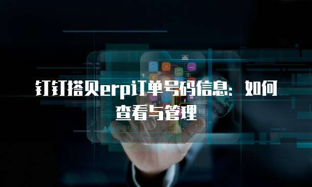 钉钉搭贝erp订单号码信息:如何查看与管理
