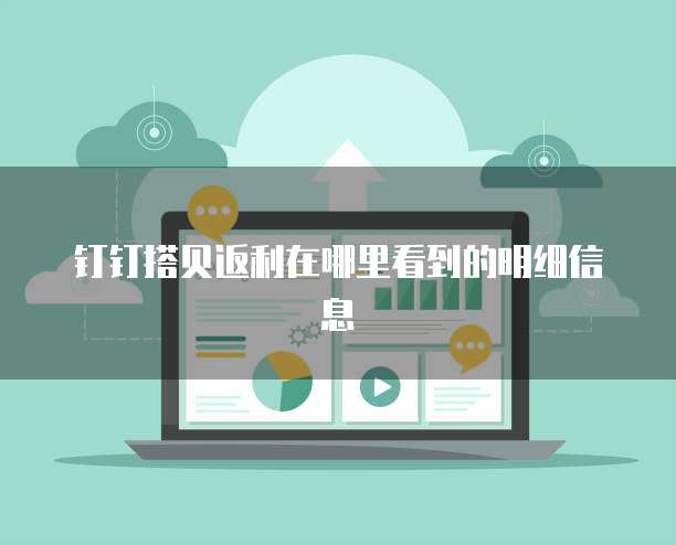 钉钉搭贝返利在哪里看到的明细信息
