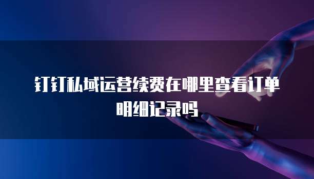 钉钉私域运营续费在哪里查看订单明细记录吗