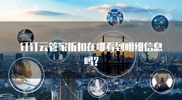 钉钉云管家折扣在哪看到明细信息吗?