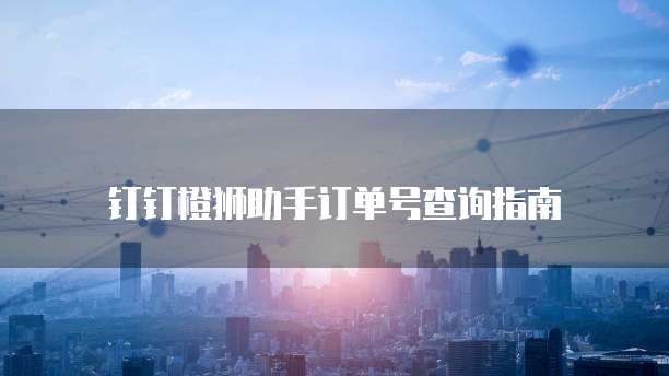 钉钉橙狮助手订单号查询指南