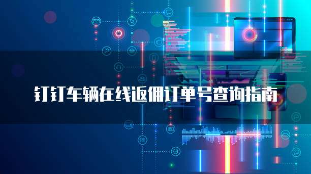 钉钉车辆在线返佣订单号查询指南