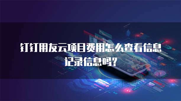 钉钉用友云项目费用怎么查看信息记录信息吗?