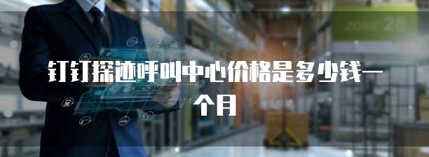 钉钉探迹呼叫中心价格是多少钱一个月