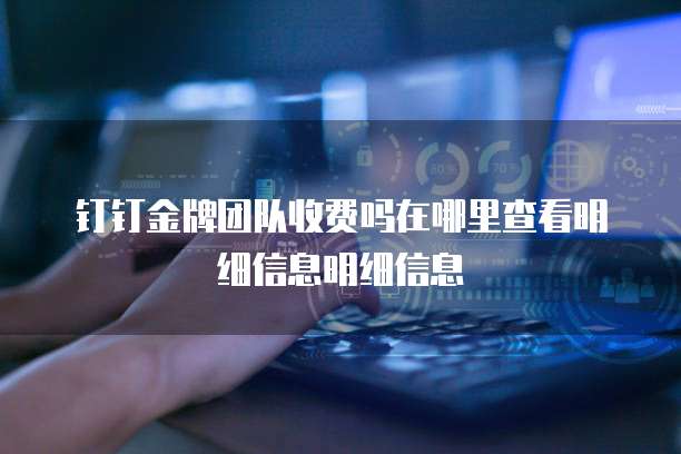 钉钉金牌团队收费吗在哪里查看明细信息明细信息