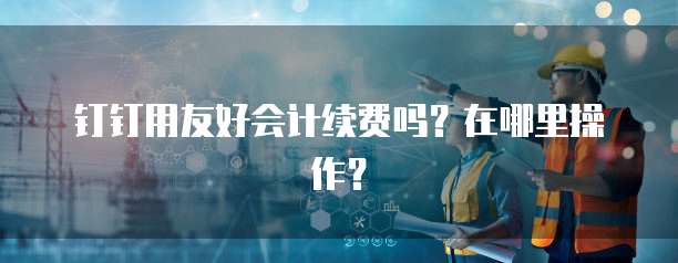 钉钉用友好会计续费吗？在哪里操作？