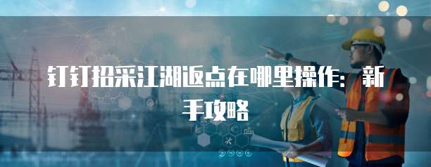 钉钉招采江湖返点在哪里操作:新手攻略