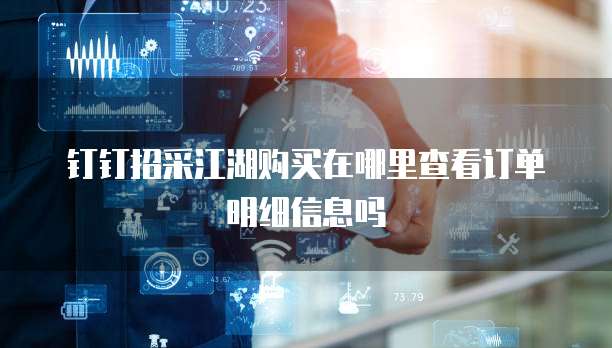 钉钉招采江湖购买在哪里查看订单明细信息吗