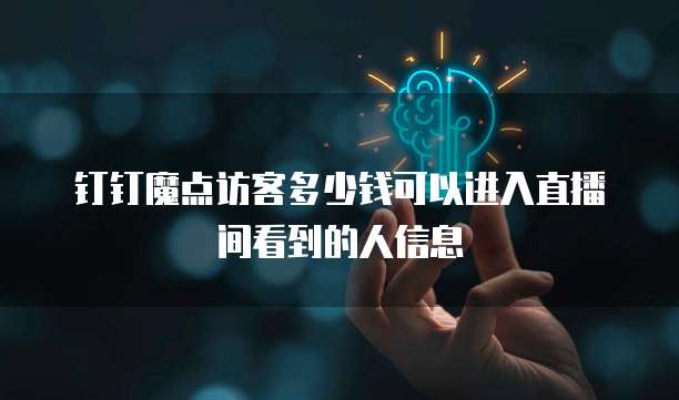 钉钉魔点访客多少钱可以进入直播间看到的人信息