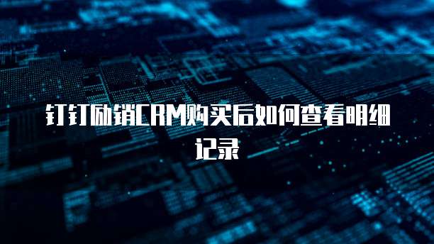 钉钉励销CRM购买后如何查看明细记录