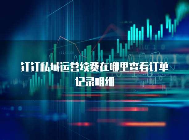 钉钉私域运营续费在哪里查看订单记录明细