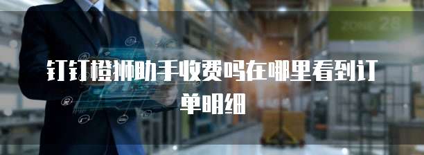 钉钉橙狮助手收费吗在哪里看到订单明细