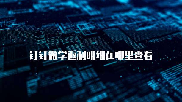 钉钉微学返利明细在哪里查看