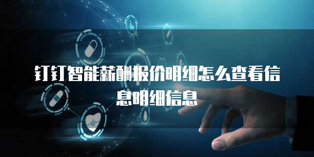 钉钉智能薪酬报价明细怎么查看信息明细信息