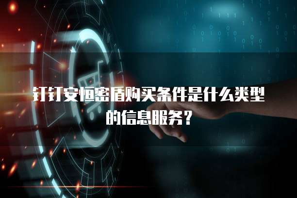 钉钉安恒密盾购买条件是什么类型的信息服务?