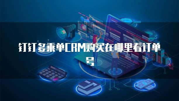 钉钉多乘单CRM购买在哪里看订单号