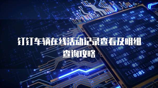 钉钉车辆在线活动记录查看及明细查询攻略