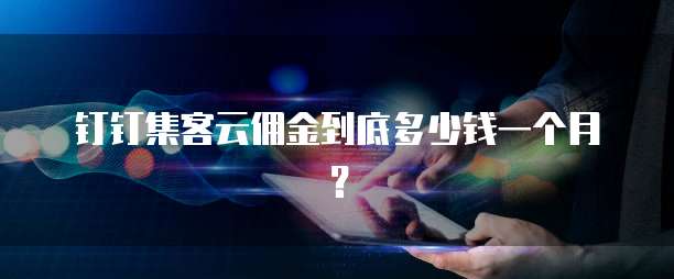 钉钉集客云佣金到底多少钱一个月?