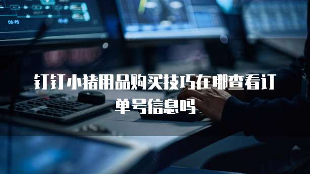 钉钉小猪用品购买技巧在哪查看订单号信息吗