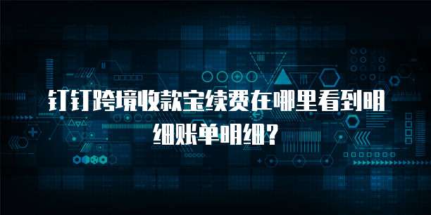 钉钉跨境收款宝续费在哪里看到明细账单明细?