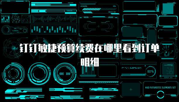 钉钉敏捷预算续费在哪里看到订单明细