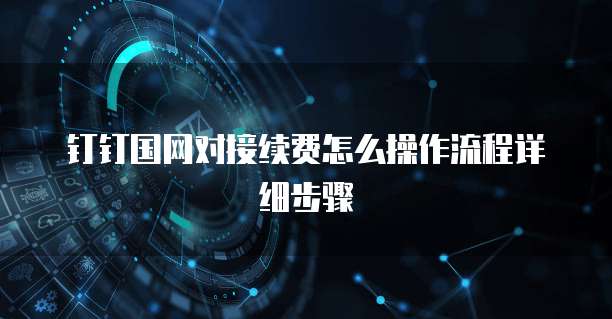 钉钉国网对接续费怎么操作流程详细步骤