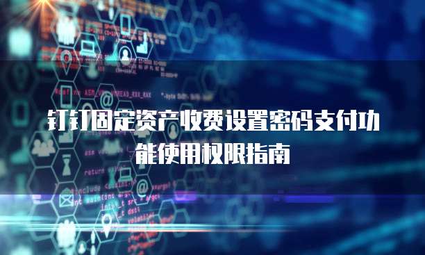 钉钉固定资产收费设置密码支付功能使用权限指南