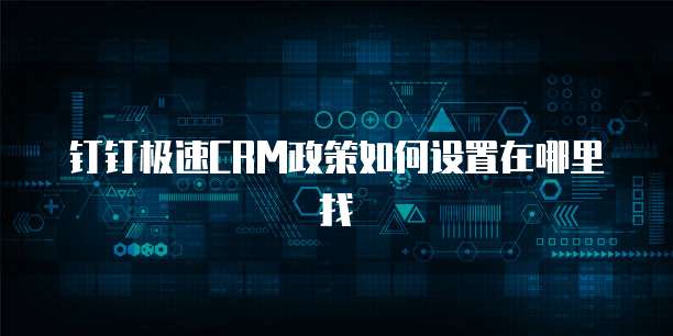钉钉极速CRM政策如何设置在哪里找