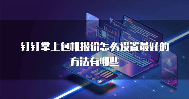 钉钉掌上包机报价怎么设置最好的方法有哪些