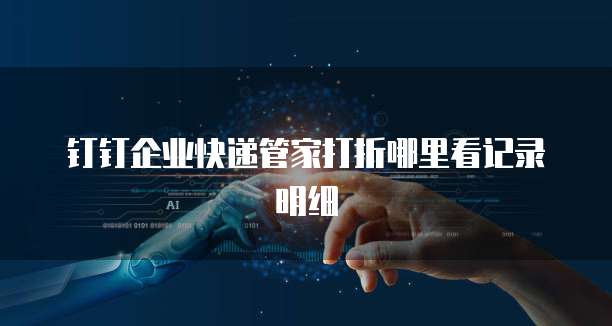 钉钉企业快递管家打折哪里看记录明细