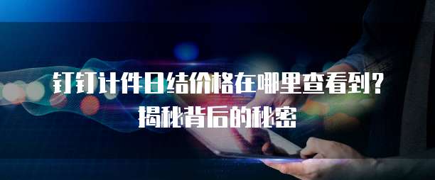 钉钉计件日结价格在哪里查看到?揭秘背后的秘密