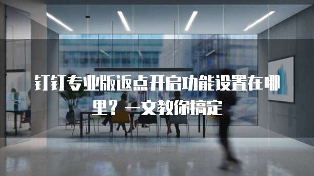 钉钉专业版返点开启功能设置在哪里?一文教你搞定