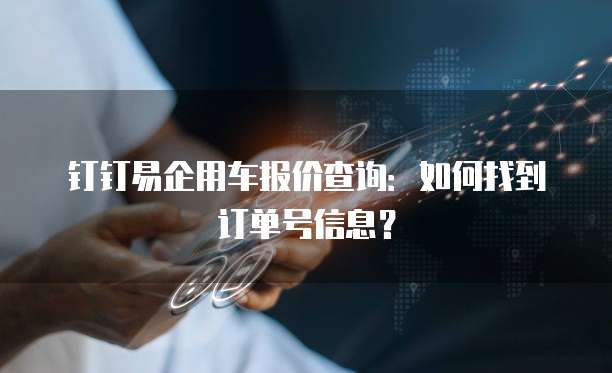 钉钉易企用车报价查询:如何找到订单号信息?