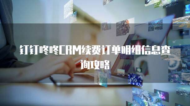 钉钉咚咚CRM续费订单明细信息查询攻略