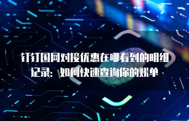 钉钉国网对接优惠在哪看到的明细记录:如何快速查询你的账单