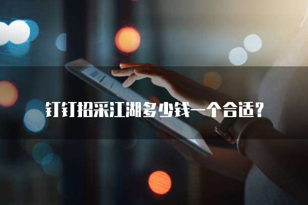 钉钉招采江湖多少钱一个合适?